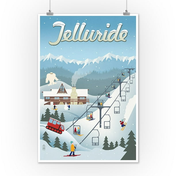 Ski Gift Telluride Ski Map Modern Wall Art Mountain D\u00e9cor Telluride Colorado